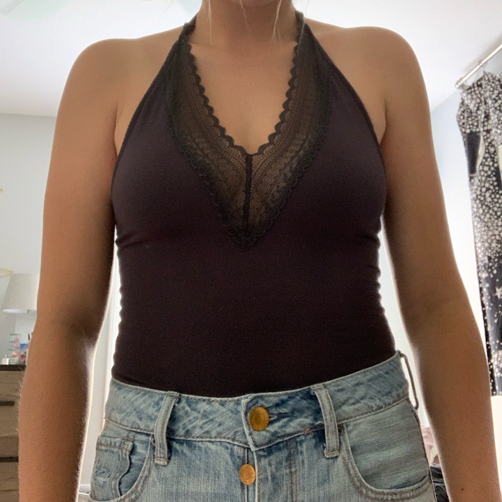 American Eagle Black Lace Bodysuit